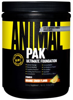 UNIVERSAL NUTRITION Animal Ultimate Foundation Pak High Performance All In One Multivitamin  Orange Burst 411 gm 