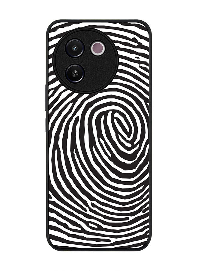 Stylizedd Rugged Black edge case for Vivo V30e, Slim fit Soft Case Flexible Rubber Edges Anti Drop TPU Gel Thin Cover -  Finger Prints - Image 1