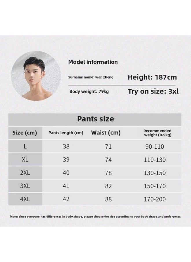 Generic - Swimming Trunks Men's Quick-drying Plus Size Anti-embarrassment Professional Double-layer Beach Pants Full Set Of Hot Spring Swimsuit Equipment Full Set-Colour:Black + Swimming Cap- - Image 1