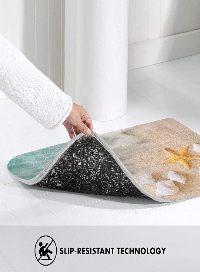 Yaateeh Seashell Starfish Seashore Summer Beach Bath Mat Non-Slip Absorbent Velvet Bathroom Rug Carpet Rugs for Entrance Indoor Doormat Mats One Size - Image 5