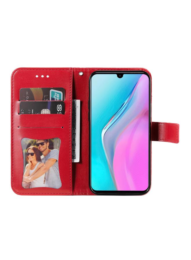 اس-توب جراب لهاتف Infinix Note 11، مصنوع من الجلد بتصميم نقش زهور 7 بتلات، قابل للطي أفقيًا - Image 4