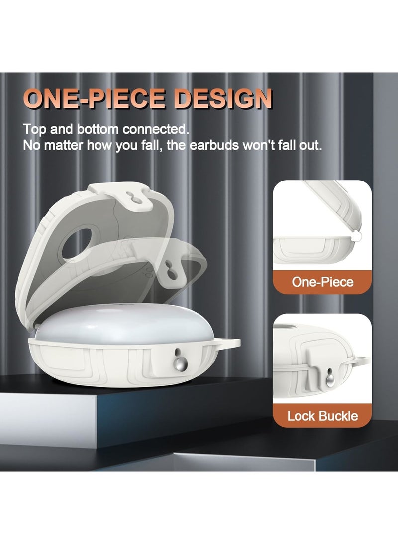 SOLARAE Case for Beats Fit Pro, Silicone Protector Case for Apple Beats Fit Pro, with Beats Fit Pro 2021 Earbuds Armor Shockproof Protective, with Anti-Lost Lanyard Keychain (White) - Image 2