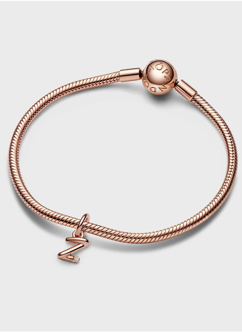 PANDORA Letter Z Script Alphabet Dangle Charm