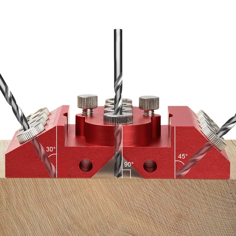 Toolcool 30 45 90 Degree Angle Drill Guide Jig for Straight Angled Holes with Detachable Drill Bushings And Positioning Bar - Image 2