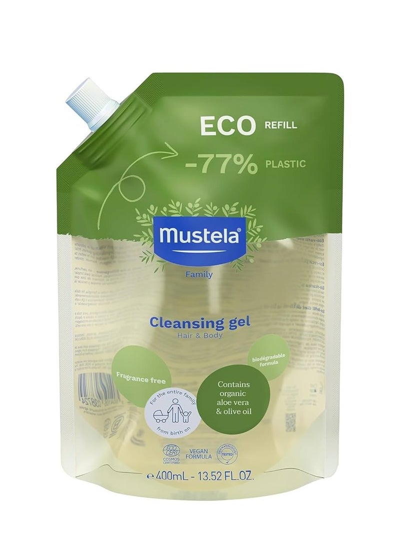MU.STELA Mustela Bio Gel Lavant Cleansing Gel Eco Refill 400ml - Image 1