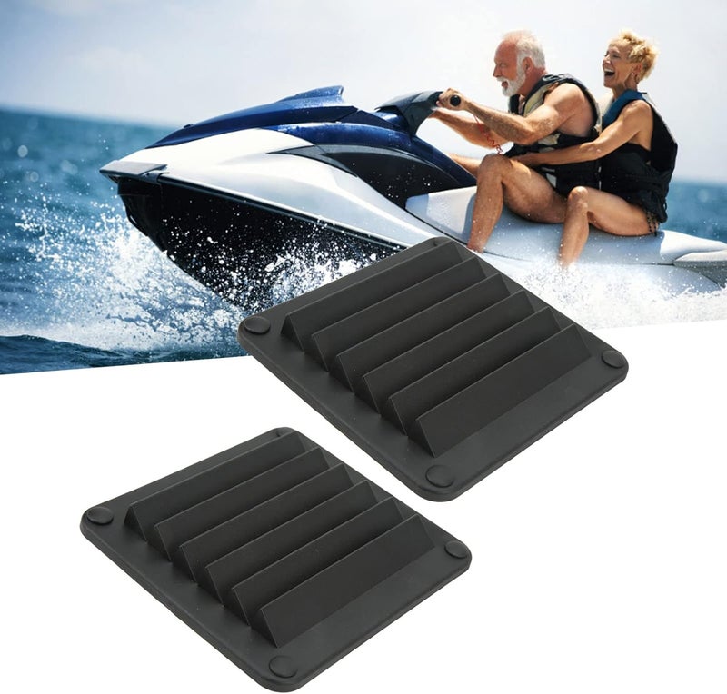 klarako 2pcs Air Vent Ventilation Opening Side Port Rectangular Ventilation Opening (Black) - Image 5