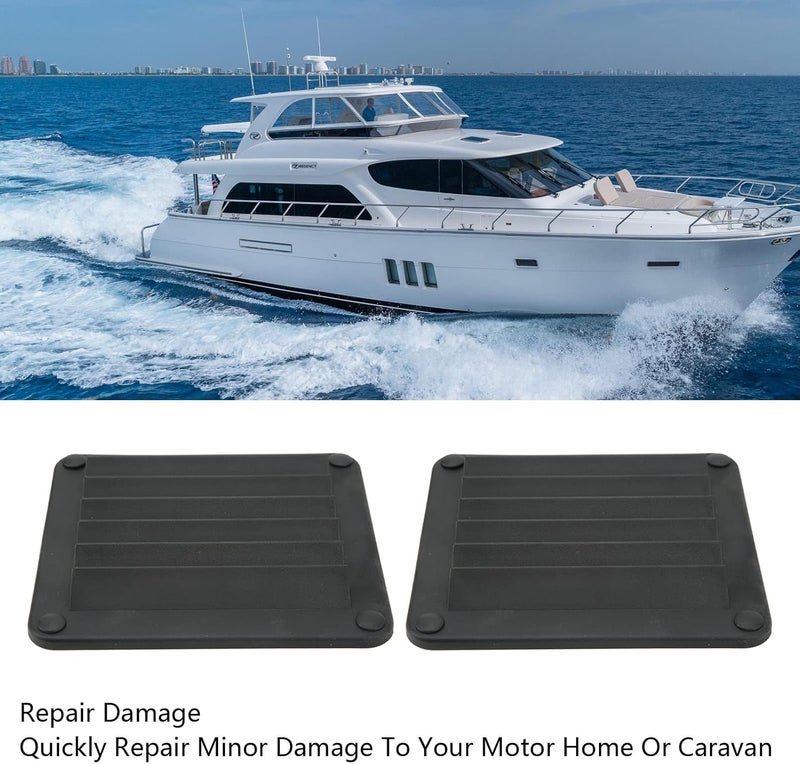 klarako 2pcs Air Vent Ventilation Opening Side Port Rectangular Ventilation Opening (Black) - Image 4