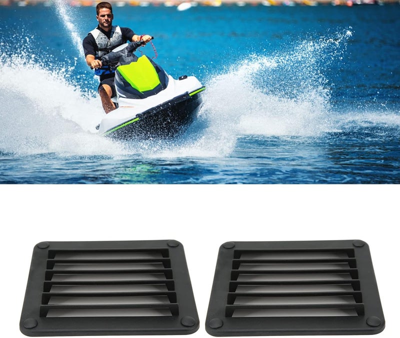 klarako 2pcs Air Vent Ventilation Opening Side Port Rectangular Ventilation Opening (Black) - Image 2