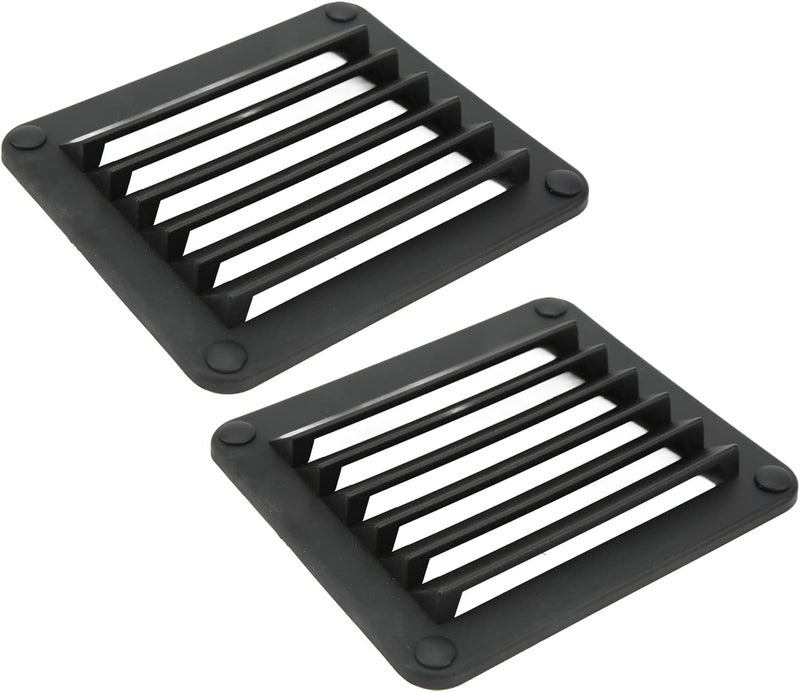 klarako 2pcs Air Vent Ventilation Opening Side Port Rectangular Ventilation Opening (Black) - Image 1