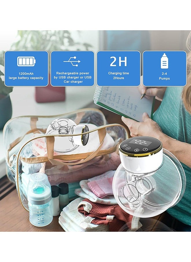 جونيس - مضخة للسيدات كهربائية محمولة يمكن ارتداؤها بدون استخدام اليدين مع 3 أوضاع، 9 مستويات، شاشة LCD، ووضع التدليك، حواف - Image 1