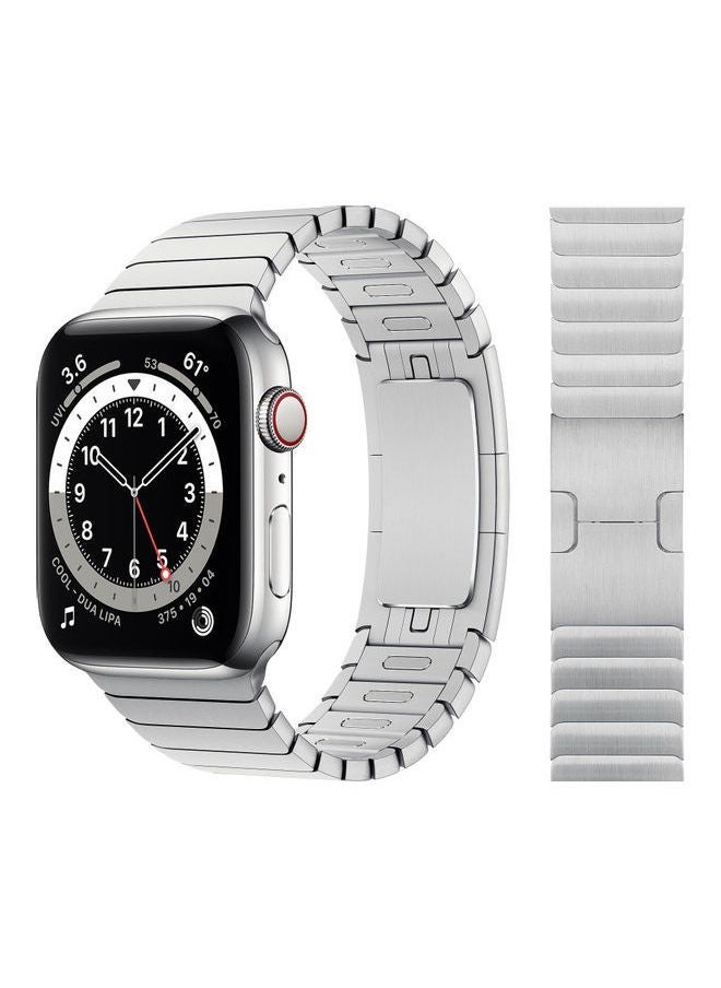 Perfii Replacement Band For Apple Watch Series 1/2/3/4/5/6/SE 42/44mm Silver - Image 2