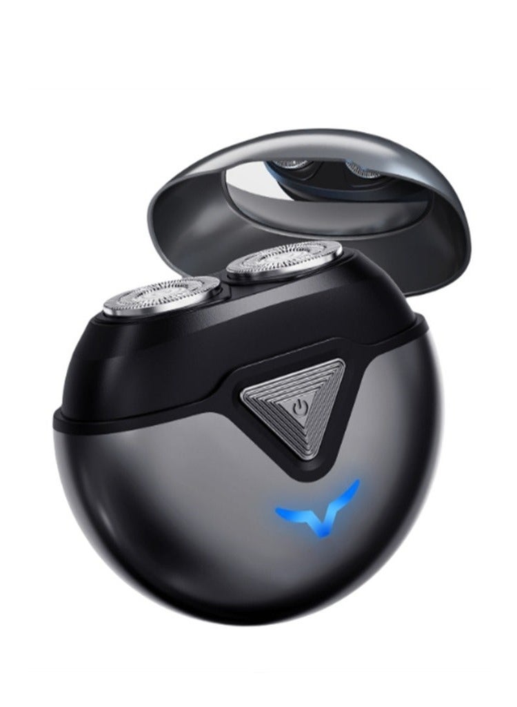 Men's Electric Portable Travel Shaver, Mini Pocket-Sized Razor with 360-Degree Floating Head, Cordless Micro Rechargeable Beard Trimmer, Waterproof Design (Grey,T1) - Image 1