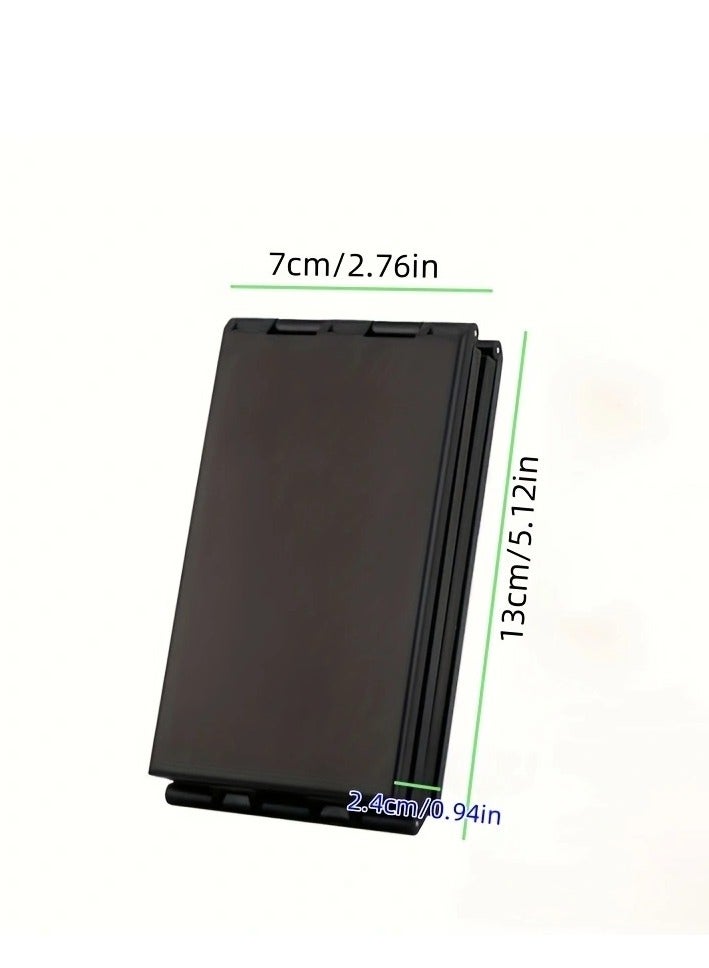 Four Panel Folding Mirror 4 Sided Foldable Makeup Handheld Mirror Compact Tabletop Mirror for Self Styling and Hair Cutting Makeup Shaving Easy to See Your Back Head - Image 3