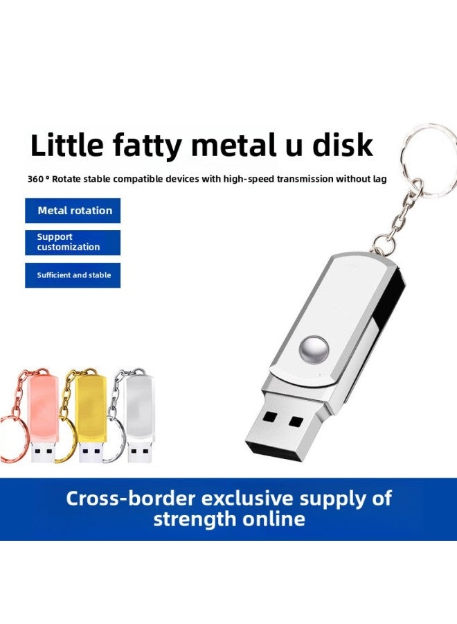 Gift Lettering Rotating USB Disk 16g Little Fat Car 32g Metal 8g64g High Speed USB 128g-Color:Gold-Capacity:USB 3.0 16GB  - Image 2