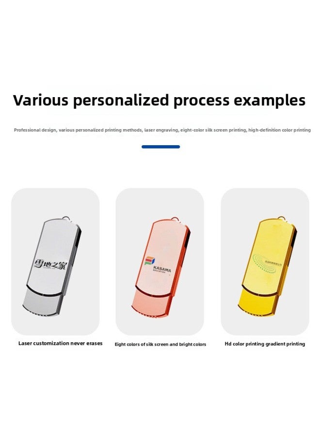 Gift Lettering Rotating USB Disk 16g Little Fat Car 32g Metal 8g64g High Speed USB 128g-Color:Gold-Capacity:USB 3.0 16GB  - Image 3