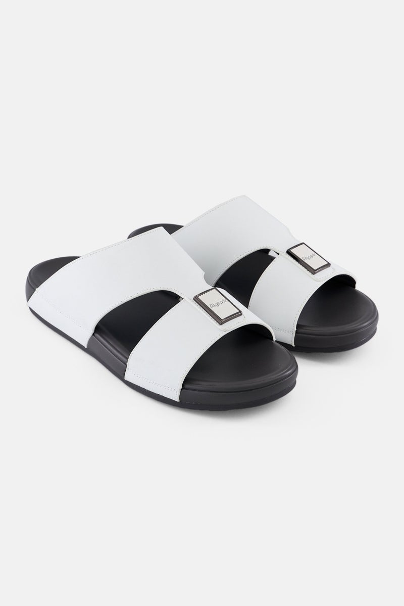 Algspar صنادل عربية للرجال سهلة الارتداء، بيضاء - Image 1