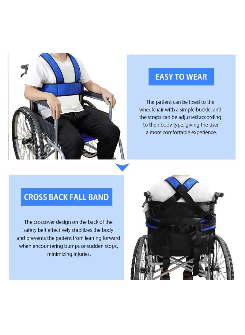 SYOSI Wheelchair Harness Belt, Adjustable Buckle Strap Seat Belt Geriatric Armchair Seatbelt, Half Vest Wheelchair Seatbelt for Elderly People Patients Disabled, Prevent Tilting Falling - Image 2