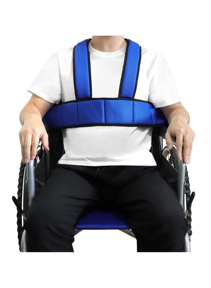 SYOSI Wheelchair Harness Belt, Adjustable Buckle Strap Seat Belt Geriatric Armchair Seatbelt, Half Vest Wheelchair Seatbelt for Elderly People Patients Disabled, Prevent Tilting Falling - Image 1
