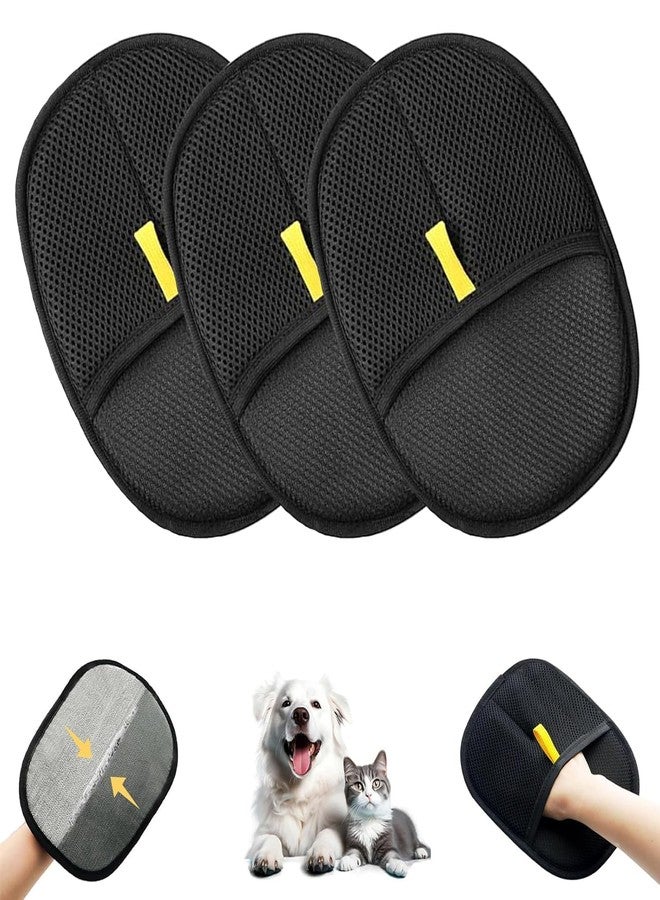Mom's Aura Pet Hair Removal Glove - Electrostatic Grooming Gloves for Cats & Dogs, Reusable Shedding Mitts for Easy and Efficient Pet Hair Removal (3 Black) - Image 1