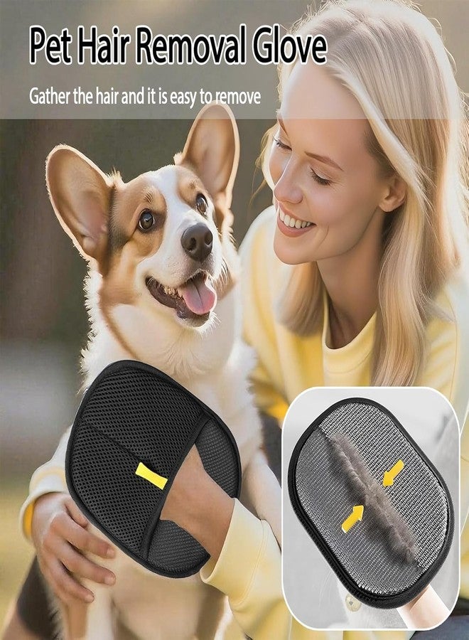 Mom's Aura Pet Hair Removal Glove - Electrostatic Grooming Gloves for Cats & Dogs, Reusable Shedding Mitts for Easy and Efficient Pet Hair Removal (3 Black) - Image 2