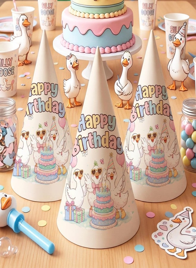 Glenmal 24 Pcs Silly Goose Birthday Party Hats Classroom Happy Birthday Decorations for Students Pre-assembled Cone Hats Pastel Photo Props for 1st Silly Goose Themed Party Supplies(Classic) - Image 5