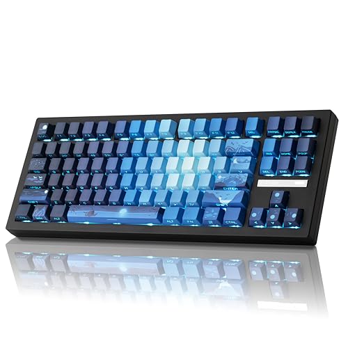 ZORNHER ZH870 Wireless Mechanical Gaming Keyboard,80% Blue Custom Creamy Sound Keyboard with Lighted Up Dye Sublimation PBT Keycaps,Pre-lubed Linear Switches,Hot-Swappable,RGB Backlit - Image 1