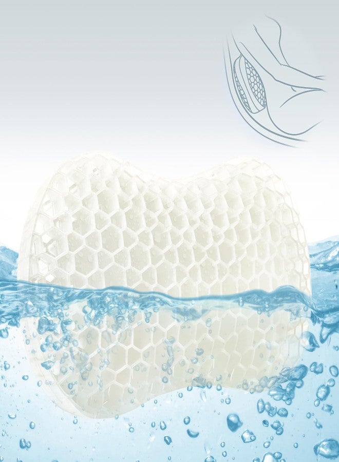 Sunlit Bath Jello Gel Bath Pillows, Lumbar Pillow for Bathtub, Back Support Pillow, Gel Pillow with Non-Slip Suction Cups for Lumbar, Back Rest Support, Fits Curved or Straight Back Tubs, White - Image 1