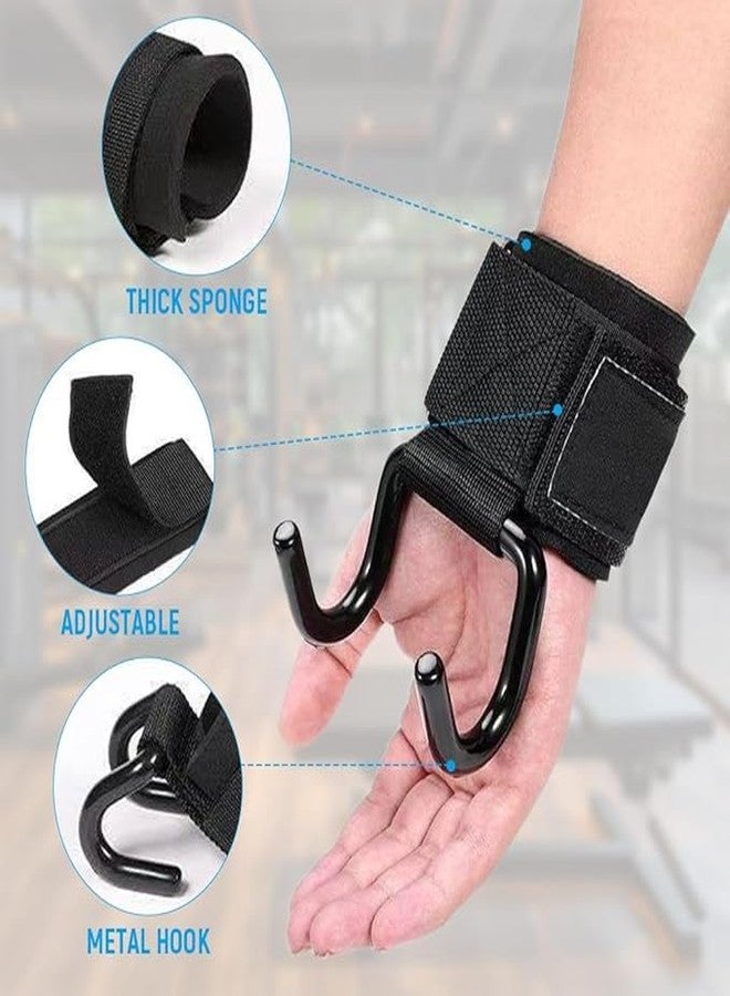 FAGVA 1 Pair Weight Lifting Power Hooks Wrist Grips Support Straps Gym Hook Gloves 2 Hook Fitness Running & Yoga Strength Training Gloves Straps & Hooks for Men &Women - Image 4