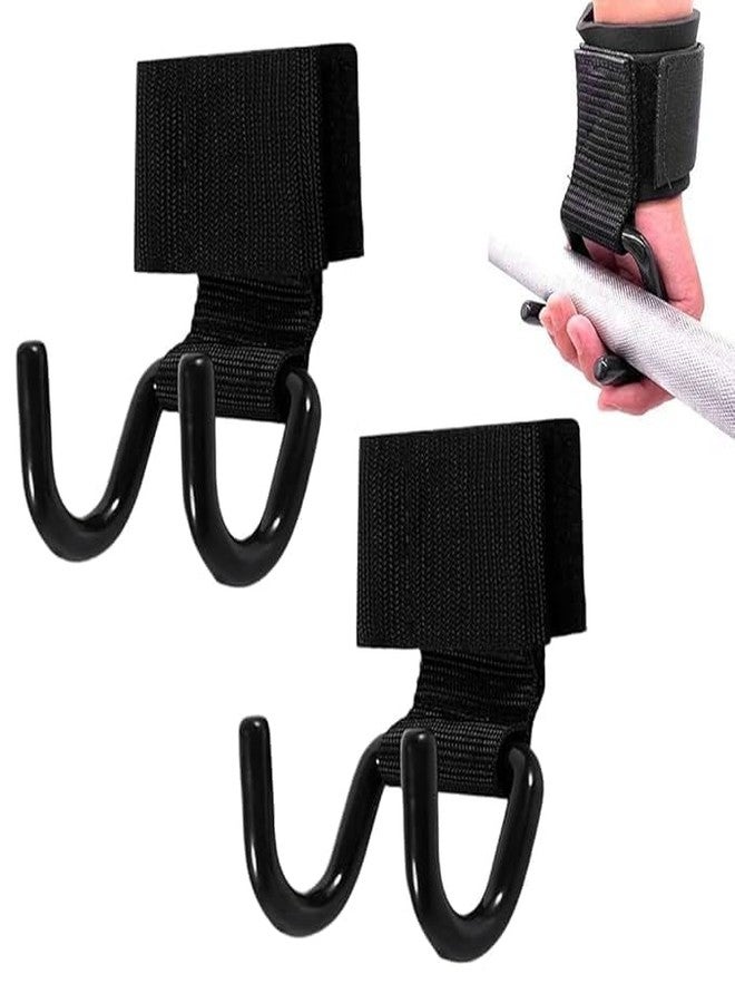 FAGVA 1 Pair Weight Lifting Power Hooks Wrist Grips Support Straps Gym Hook Gloves 2 Hook Fitness Running & Yoga Strength Training Gloves Straps & Hooks for Men &Women - Image 1