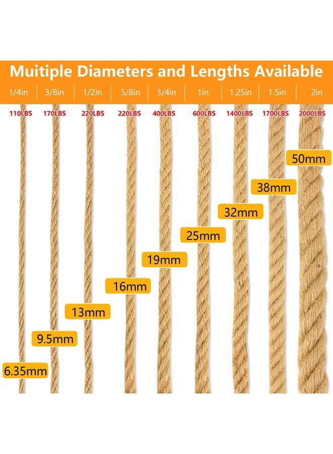 DEDU 1/2" X 100' Treated Manila Rope Boat Docks Tree Farm Dock Deck - Image 2