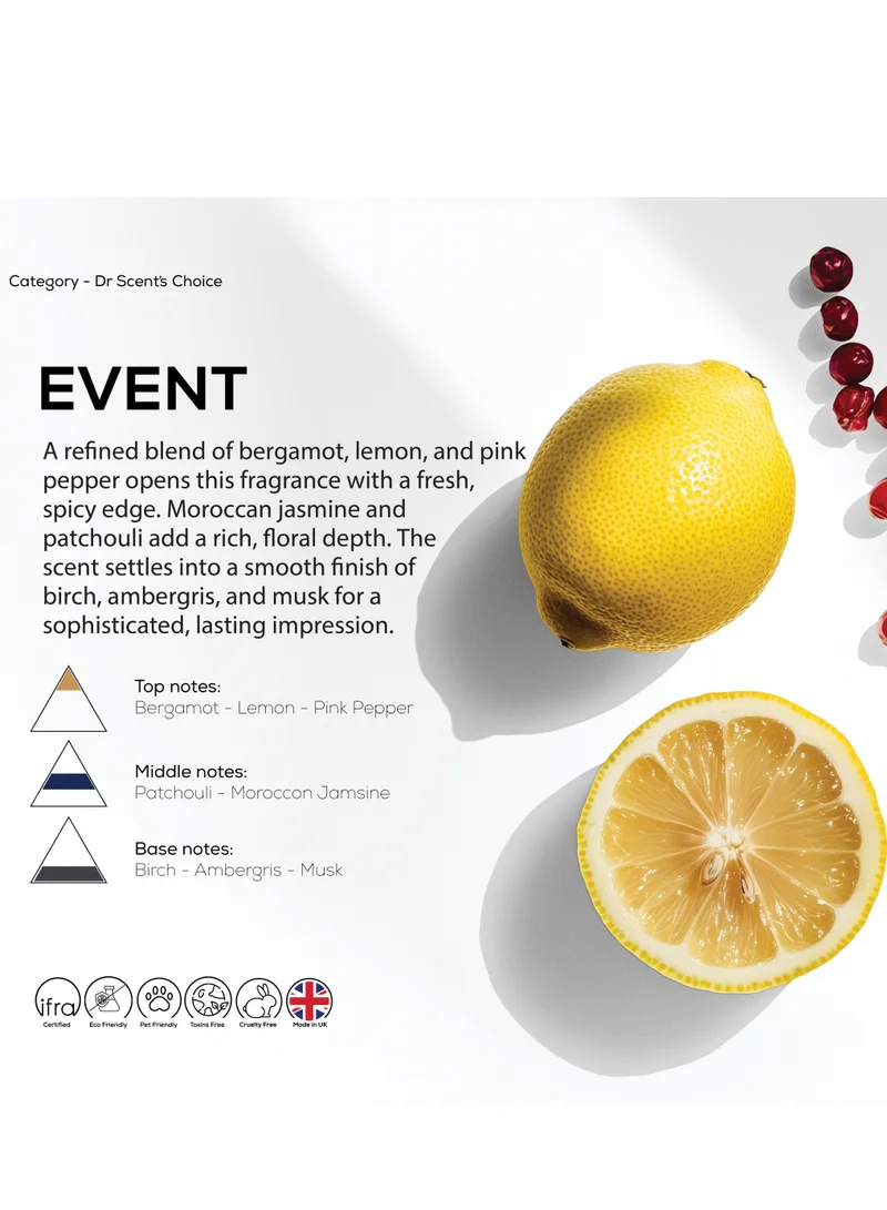Dr Scent Dr Scent Breeze of Joy Diffuser Aroma Event 170ml , Luxurious Home, Hotel & Spa Fragrance | Notes of Bergamot, Birch & Ambergris | Made in the UK
