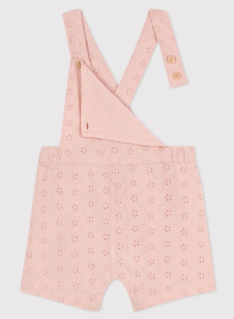 Petit Bateau Kids Broderie Anglaise Dungaree Shorts