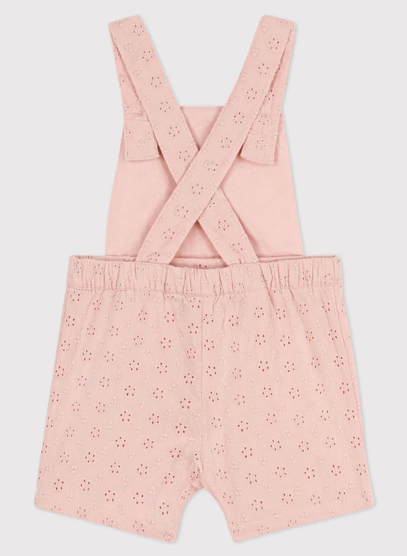 Petit Bateau Kids Broderie Anglaise Dungaree Shorts