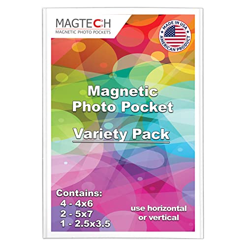 Magtech Magnetic Photo Pocket Picture Frame, Variety Pack, 6 Pack + FREE Wallet Size, 4x6, 5x7, 2.5x2.5, White, Made in the USA (57461) - Image 3