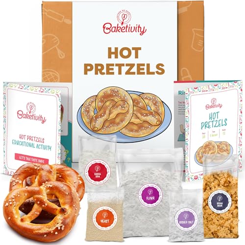 Baketivity Pretzel Making Kit - Real Cooking Set for Kids Ages 5-12+ with Recipe and Ingredients - Kids Baking Set for Girls & Boys - Great Gift for Family Bonding - Image 1