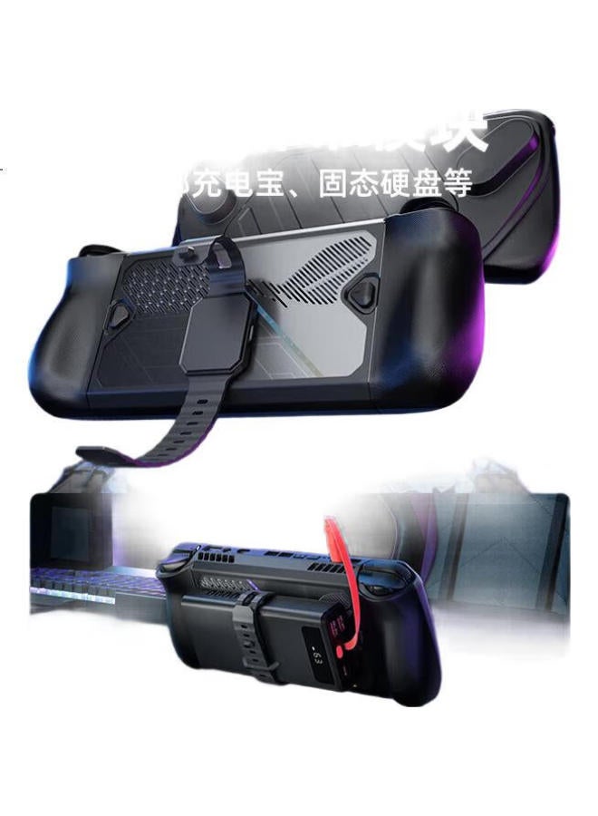 jsaux جراب حماية يدوي لجهاز الألعاب Jsaux Jiusuo Rog Ally X، غطاء واقي Rogally مع حامل، ملحقات معيارية، غطاء أمامي قابل للفصل، حزام قبضة للسفر - Image 2