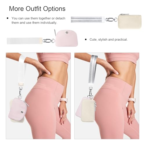 Babysun Mini Zip Around Dual Pouch Wristlet With 2 Straps Wristlet Keychain Wallet for Women Coin Purse Small Cute for Teen Girl - Image 4