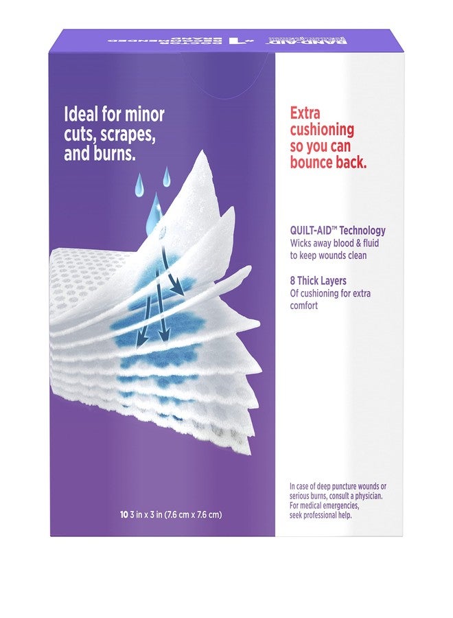 Band-Aid Brand Cushion Care Non-Stick Gauze Pads, Individually-Wrapped, Medium, 3 in x 3 in, 10 ct - Image 4