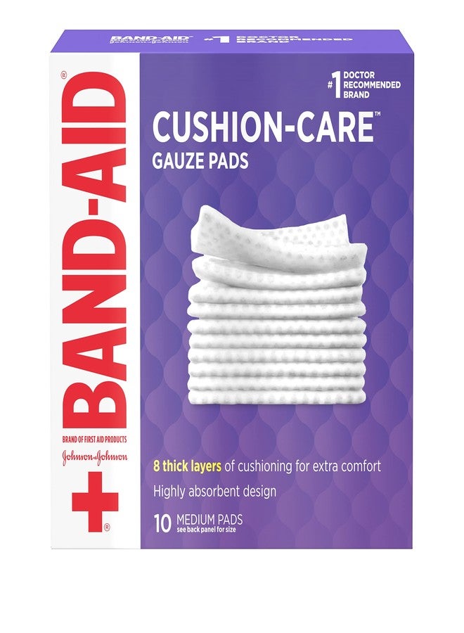 Band-Aid Brand Cushion Care Non-Stick Gauze Pads, Individually-Wrapped, Medium, 3 in x 3 in, 10 ct - Image 1