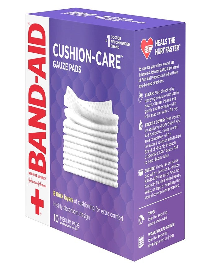Band-Aid Brand Cushion Care Non-Stick Gauze Pads, Individually-Wrapped, Medium, 3 in x 3 in, 10 ct - Image 5