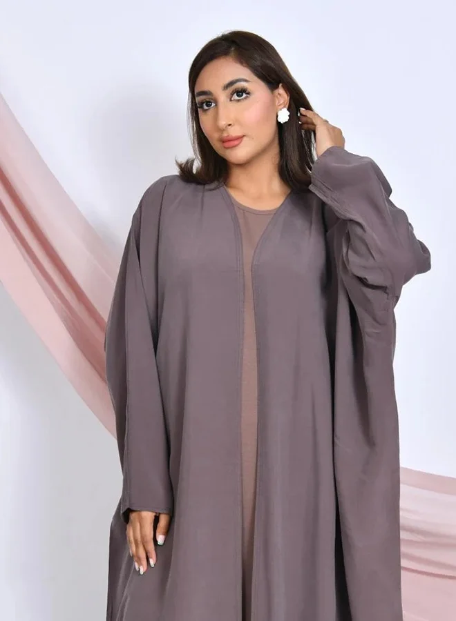 عبايات حوراء عباية عملية ربع بشت باللون الرمادي