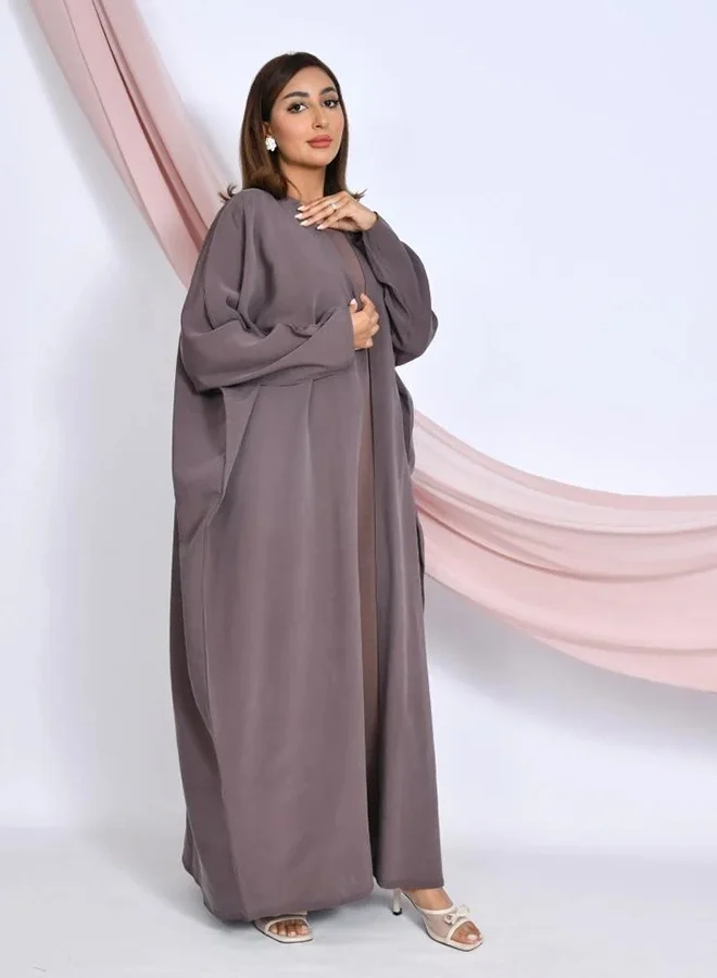 عبايات حوراء عباية عملية ربع بشت باللون الرمادي