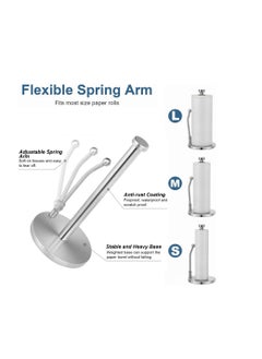 MIXDE Kitchen Paper Towel Holder Countertop, Stainless Steel Standing Paper Towel Organizer Roll Dispenser for Kitchen Home Table  - Image 2