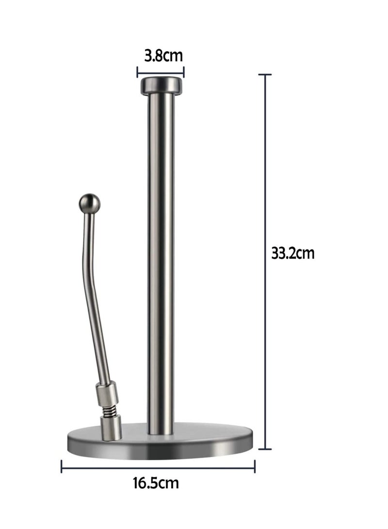 MIXDE Kitchen Paper Towel Holder Countertop, Stainless Steel Standing Paper Towel Organizer Roll Dispenser for Kitchen Home Table - Image 3