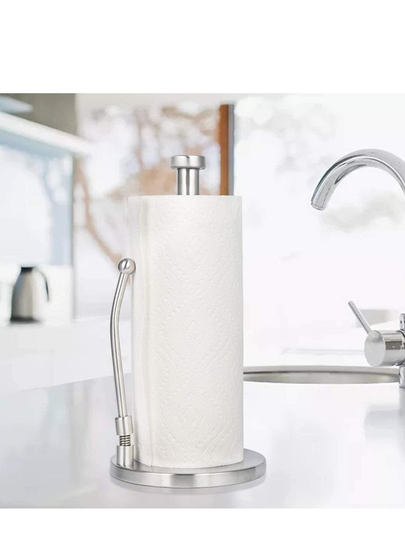 MIXDE Kitchen Paper Towel Holder Countertop, Stainless Steel Standing Paper Towel Organizer Roll Dispenser for Kitchen Home Table - Image 5