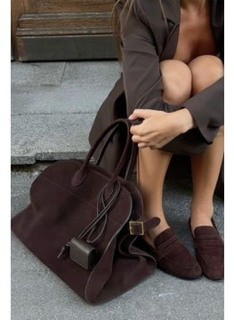 Bahels Women Viral Bitter Brown Large Suede Bag  - Image 2