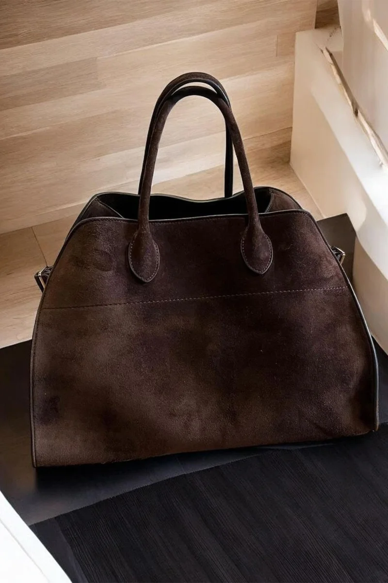 Bahels Women Viral Bitter Brown Large Suede Bag