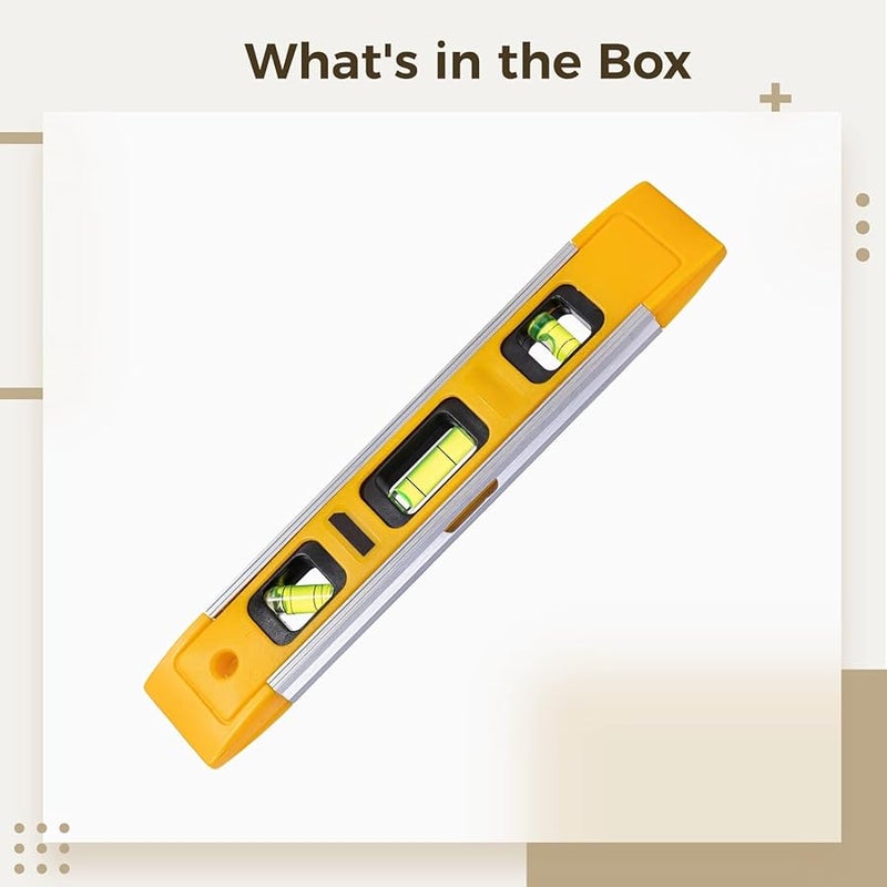 Aluminum Alloy Torpedo Level 9.1 Inch Handheld High Attachment Force 3 Vials - Image 3