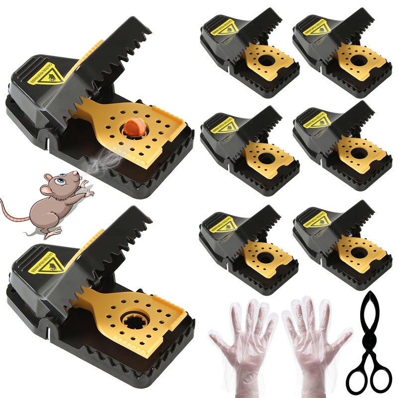 RGBRW Mouse Traps, Rat Trap Quick Effectively Best Mouse Trap, Reusable Plastic Mousetraps Used Indoor & Outdoor Mice Snap Traps for Basement/Garage/Attic Anywhere 9set(2L+6s+1*Clip) - Image 1