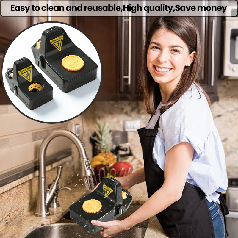 RGBRW Mouse Traps, Rat Trap Quick Effectively Best Mouse Trap, Reusable Plastic Mousetraps Used Indoor & Outdoor Mice Snap Traps for Basement/Garage/Attic Anywhere 9set(2L+6s+1*Clip) - Image 2